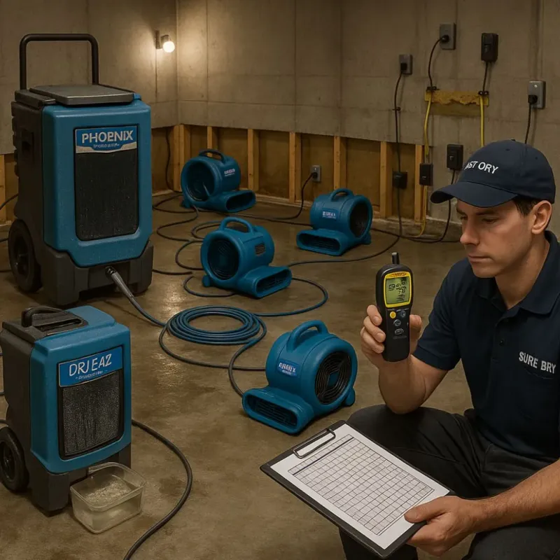 Structural Drying and Dehumidification process in Goulding, FL
